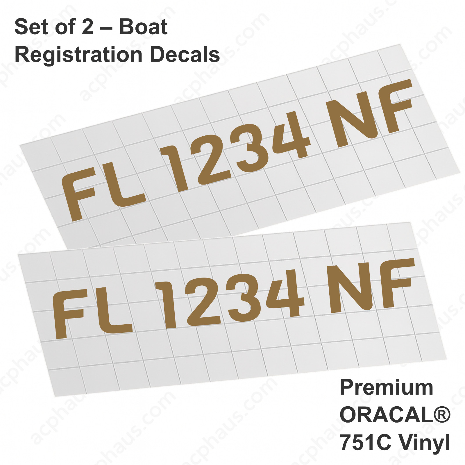 Boat Registration Numbers Decals – Custom ORACAL 751C Vinyl – Right & Left Set