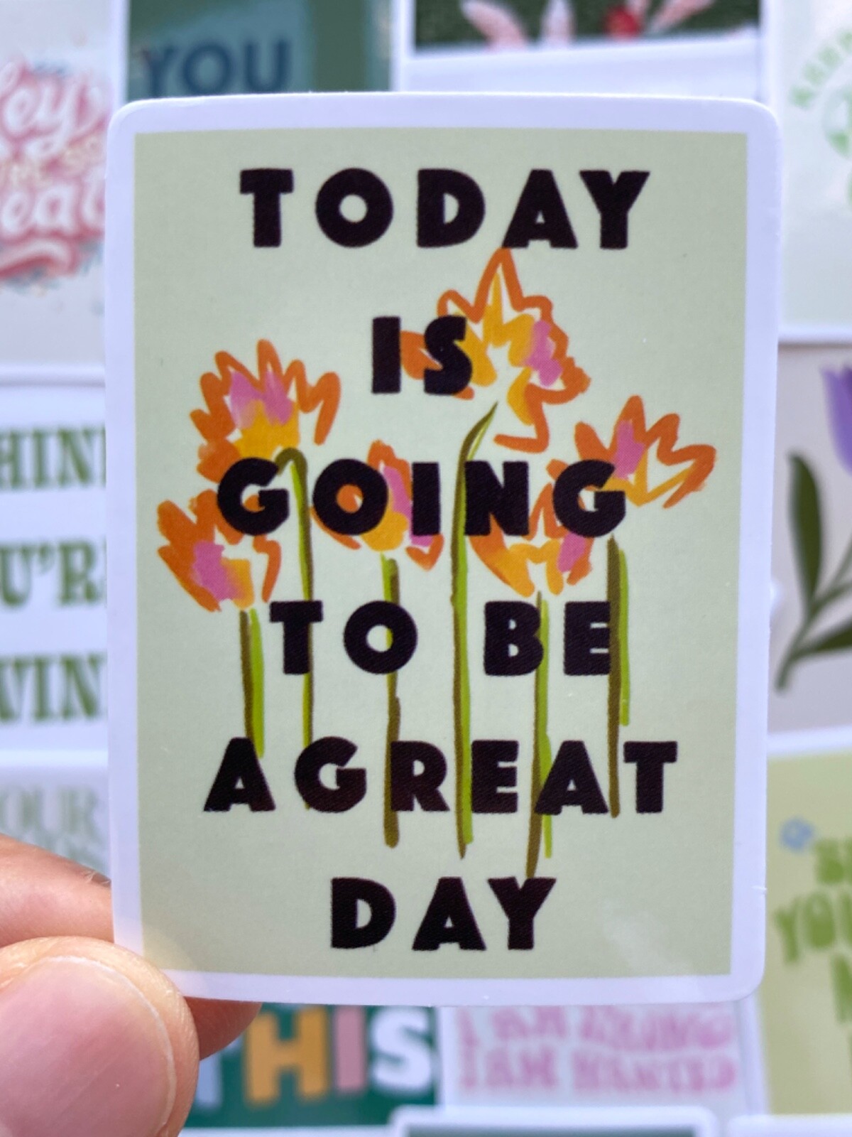 5-50 pcs Motivational Stickers, Letter Postcard Flower Inspirational Boho Decals