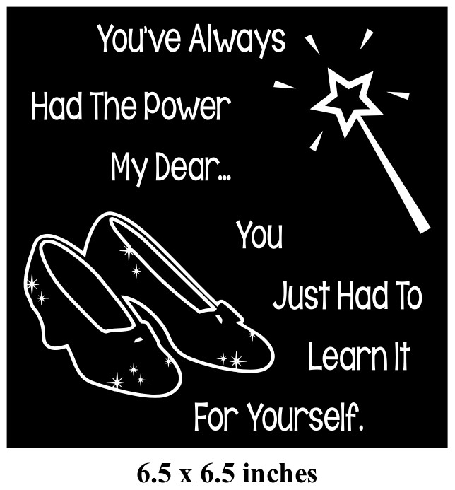 Wizard of Oz Inspired Glenda Quote Vinyl Decal Great for 8" Glass Craft Blocks