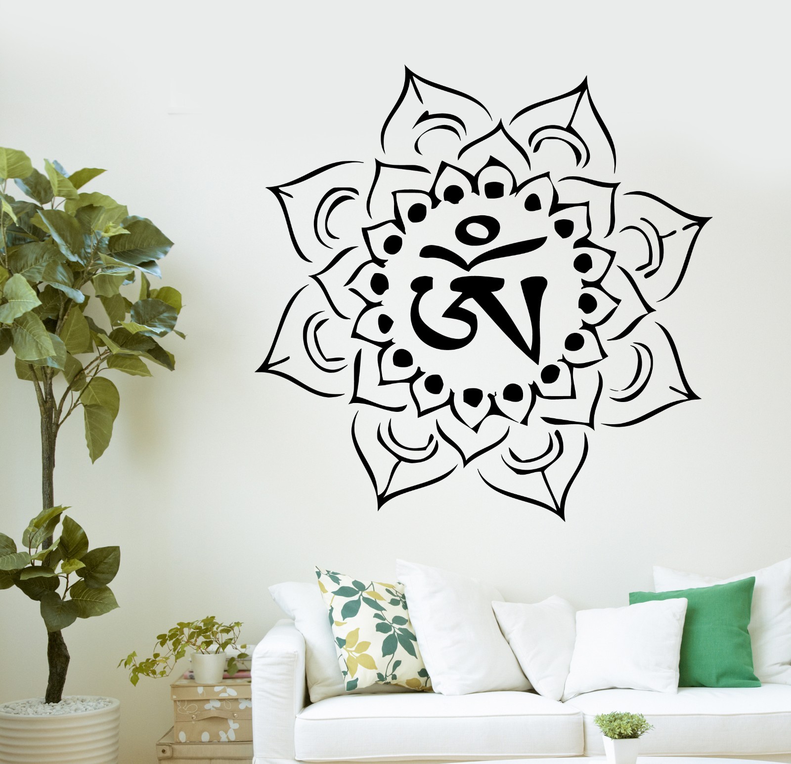 Wall Decal Buddha Om Mandala Chakra Ornament Vinyl Sticker (z2883)