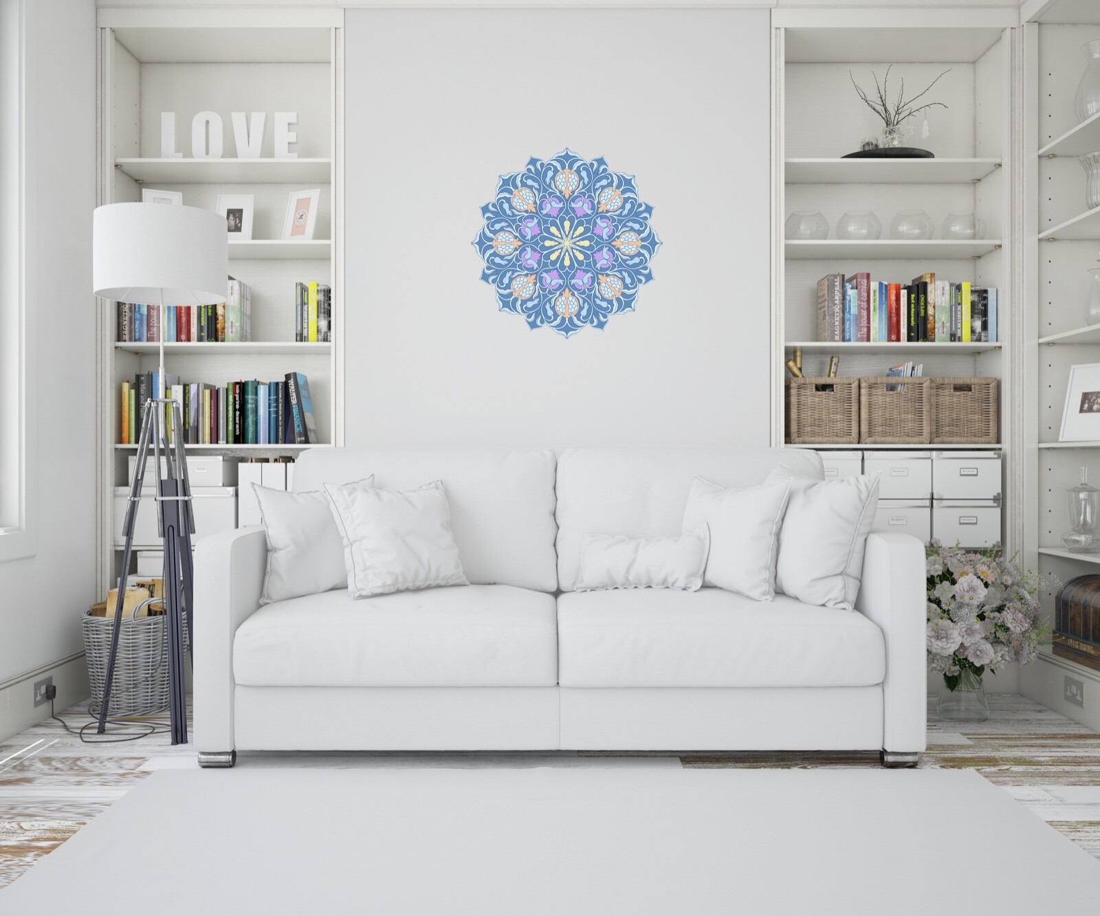Mandala Ornamental Sticker Color Car Vinyl Decal Yoga Decoration Wall Bottle