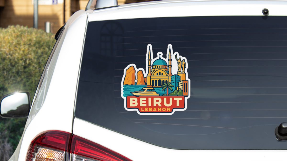 Beirut Lebanon Sticker Decal Vinyl Die-Cut City Skyline Landmark Design