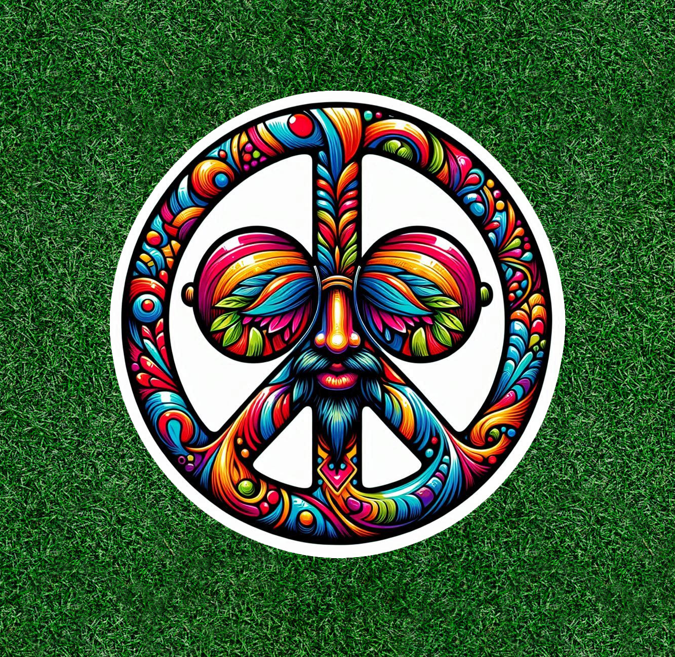 Colorful Peace Symbol 100% waterproof vinyl sticker decal – many sizes available