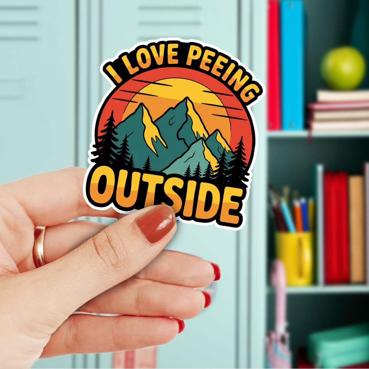 3Pcs I Love Peeing Outside Sticker Funny Nature Outdoor Adventure Gift for Campi