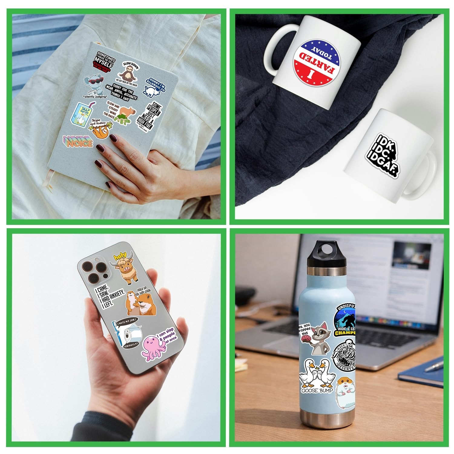 400 Pcs Waterproof Funny Stickers for Adults – Cool Sarcastic Humor for Laptops,