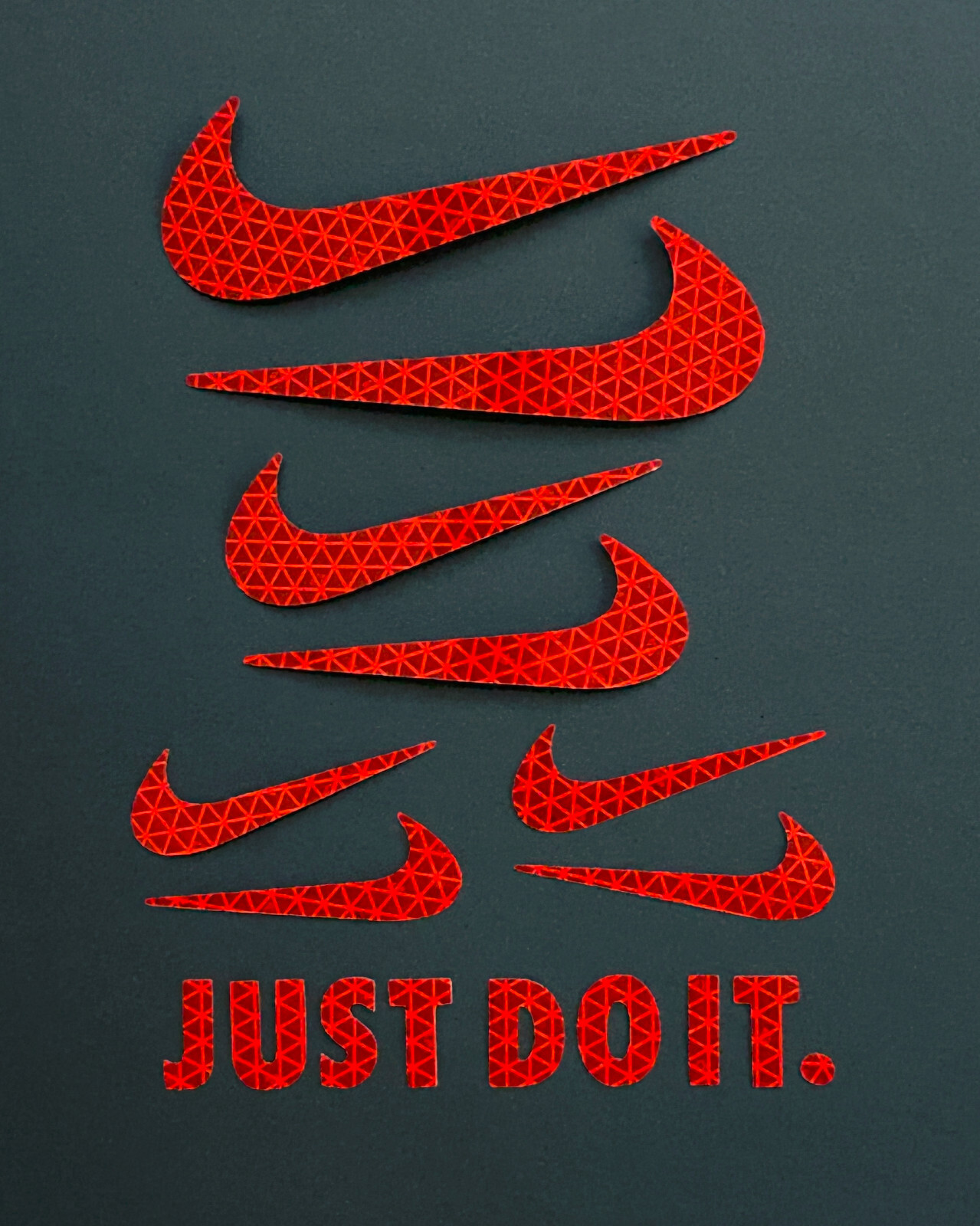 Nike Swoosh Logo Stickers Decals Reflective Reflector Pack Flexible Waterproof