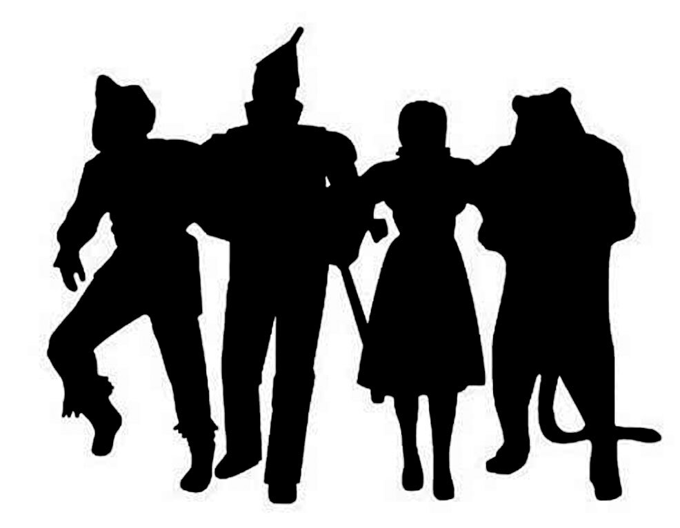 Wizard of Oz Silhouette White / Black Vinyl Decal Car Truck Window Laptop Tablet