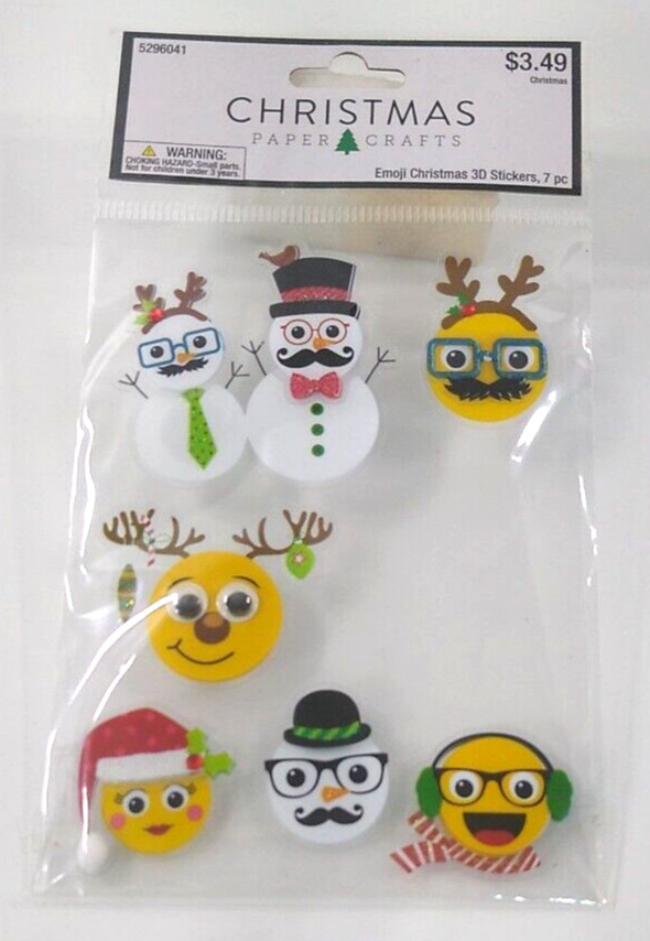 Paper Crafts Christmas Emoji Stickers 31pc Hobby Lobby Planner Scrapbook Gift