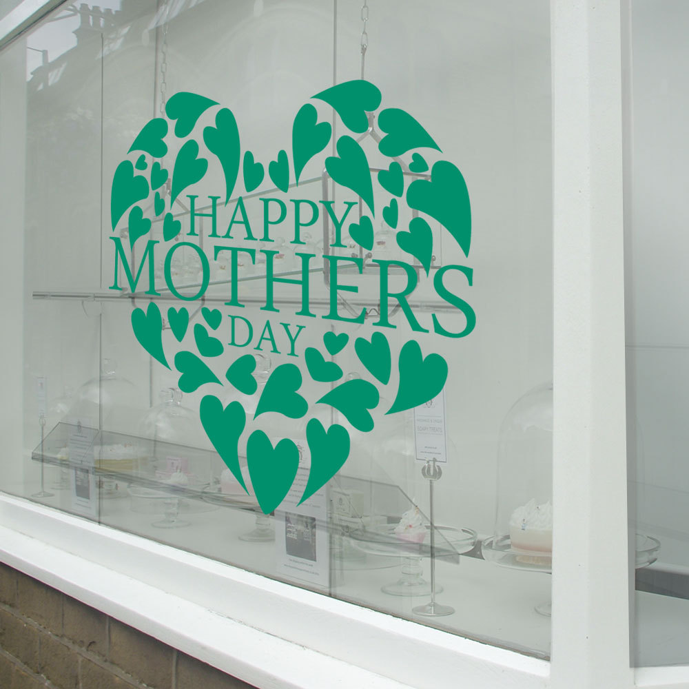 Happy Mothers Day Wall & Window Stickers Mother Decals Shop Window Display A338