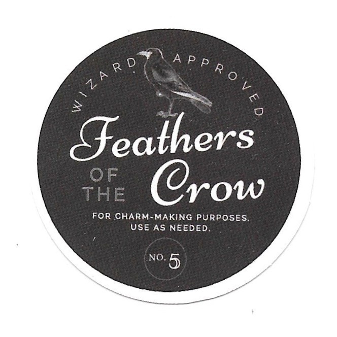 Feathers of the Crow Sticker Wizard Approved Charm Making Vinyl Die Cut Goth