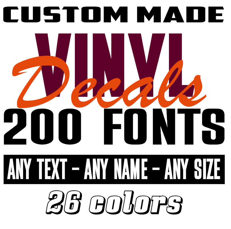 Custom Text Vinyl Decal Sticker Personalized Lettering ANY TEXT – ANY NAME {c19