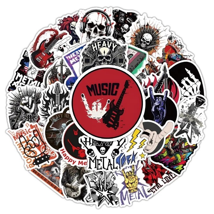 300pcs Rock Band Logo Stickers Decal Lot Punk Vinyl Music Heavy Metal Laptop USA