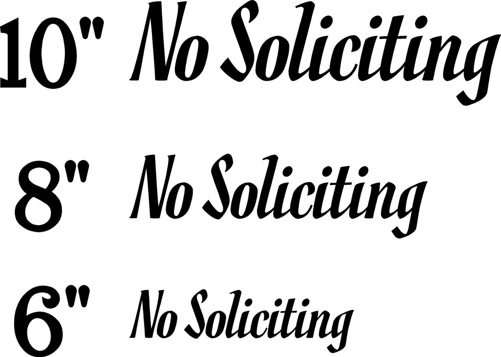 No Soliciting Sign Vinyl Decal SIZES | Unwanted | Front Door Window | Business