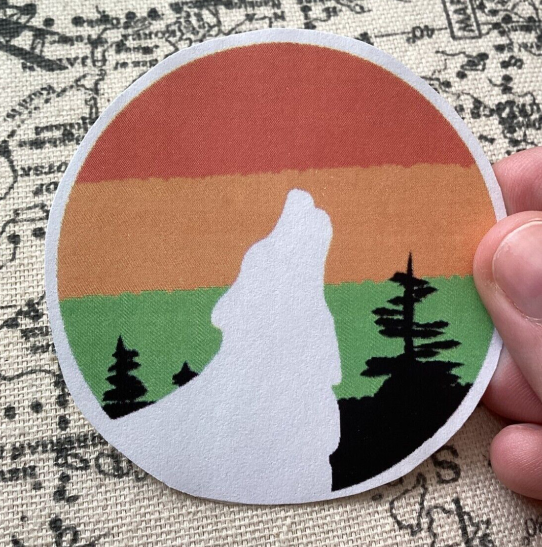 Cute Homemade Wolf Sticker -Matte Finish – Sunset Wolf Free Shipping