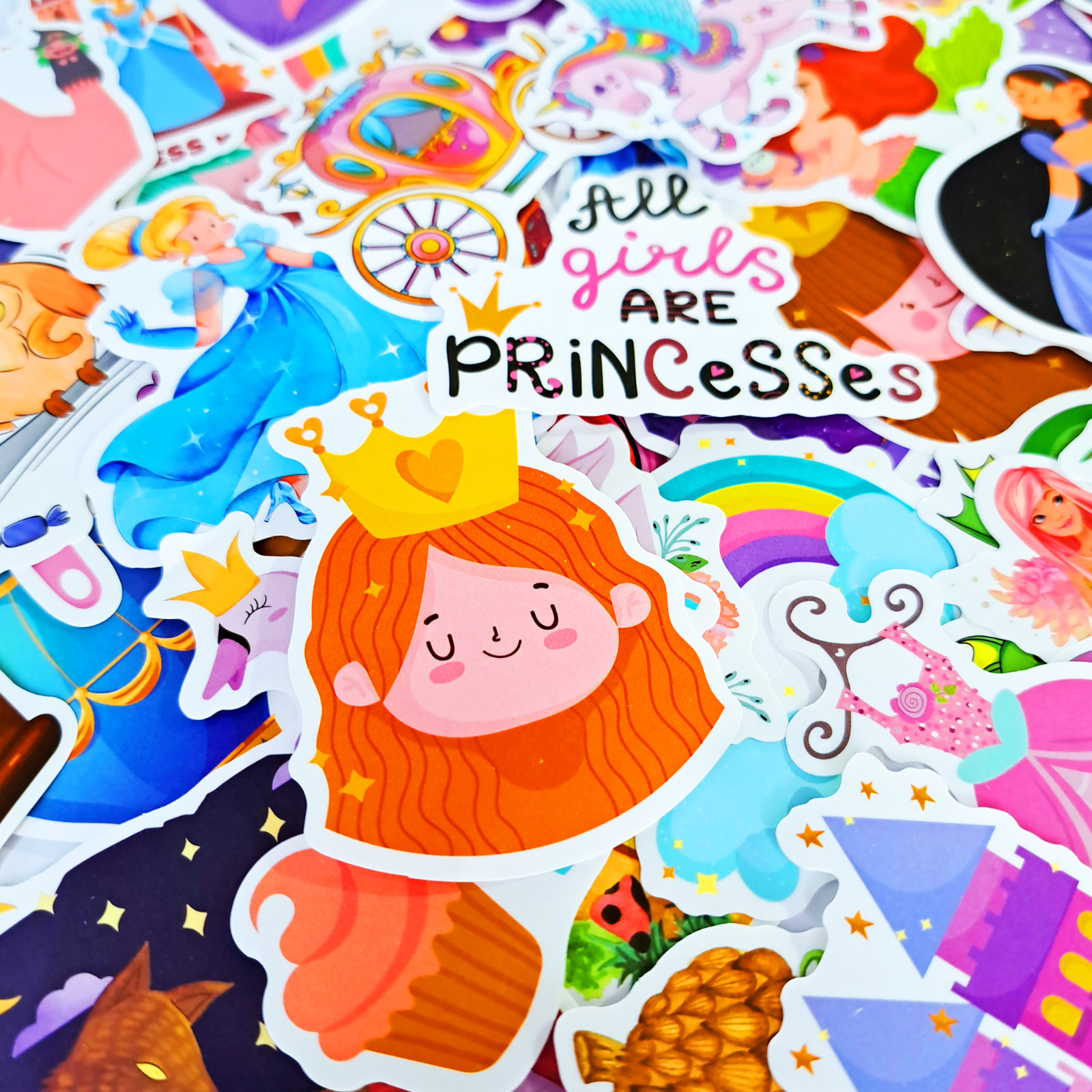 50 PCS Fairy Princess Sticker Pack Fairy Tale Elf Love Stickers Girls Crafts