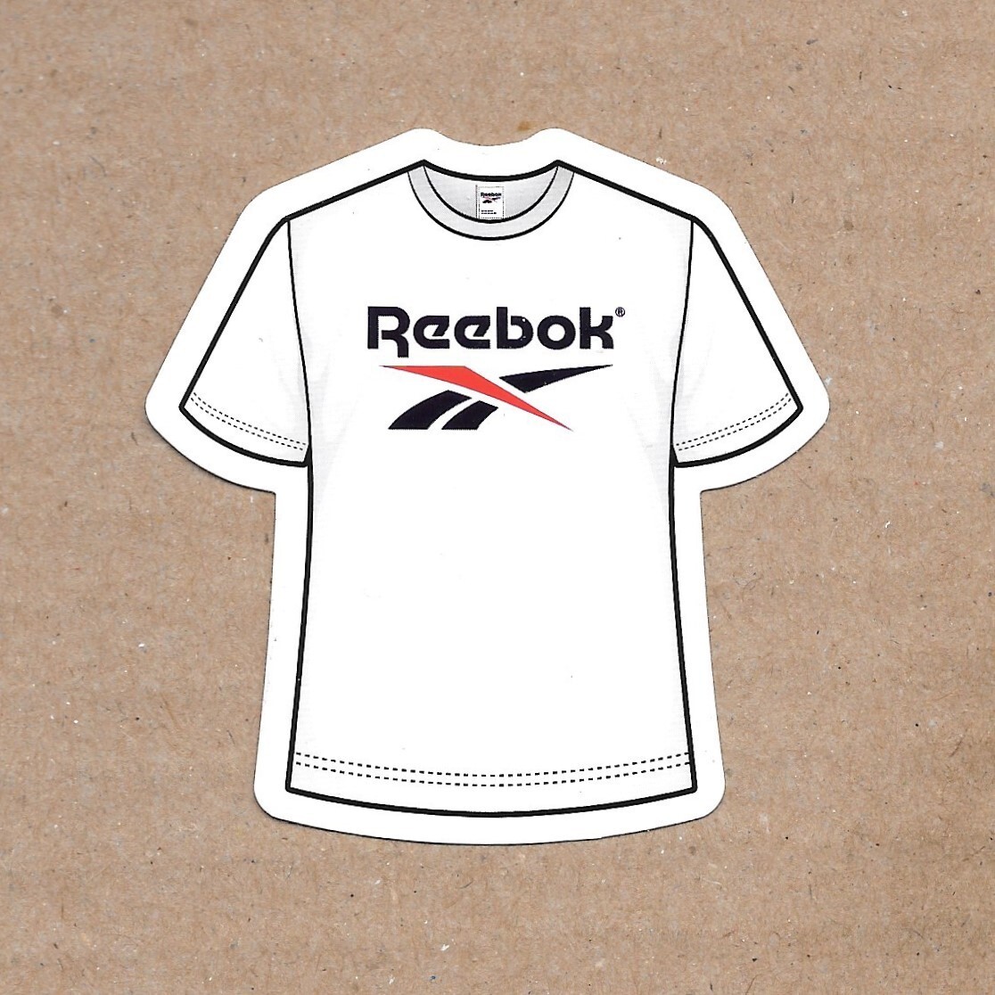 Reebok White T-Shirt – Heavy Paper Sticker 2.5" x 2.5"