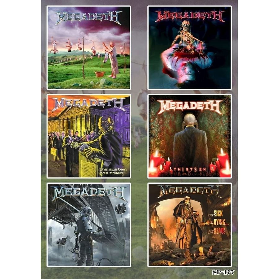 Megadeth Album Covers Sticker Pack | The System Has Failed Dystopia Th1rt3en