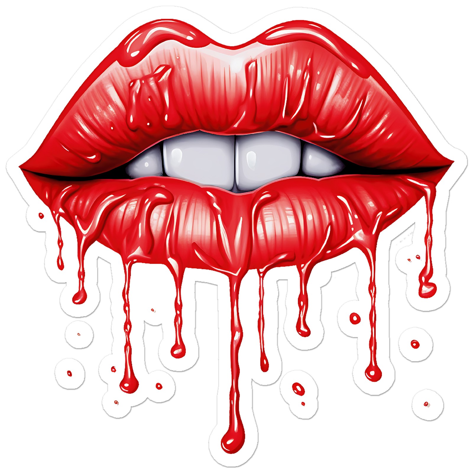 Dripping Red Lips – Vinyl Decal Sticker – Car Window Laptop – ebn11362