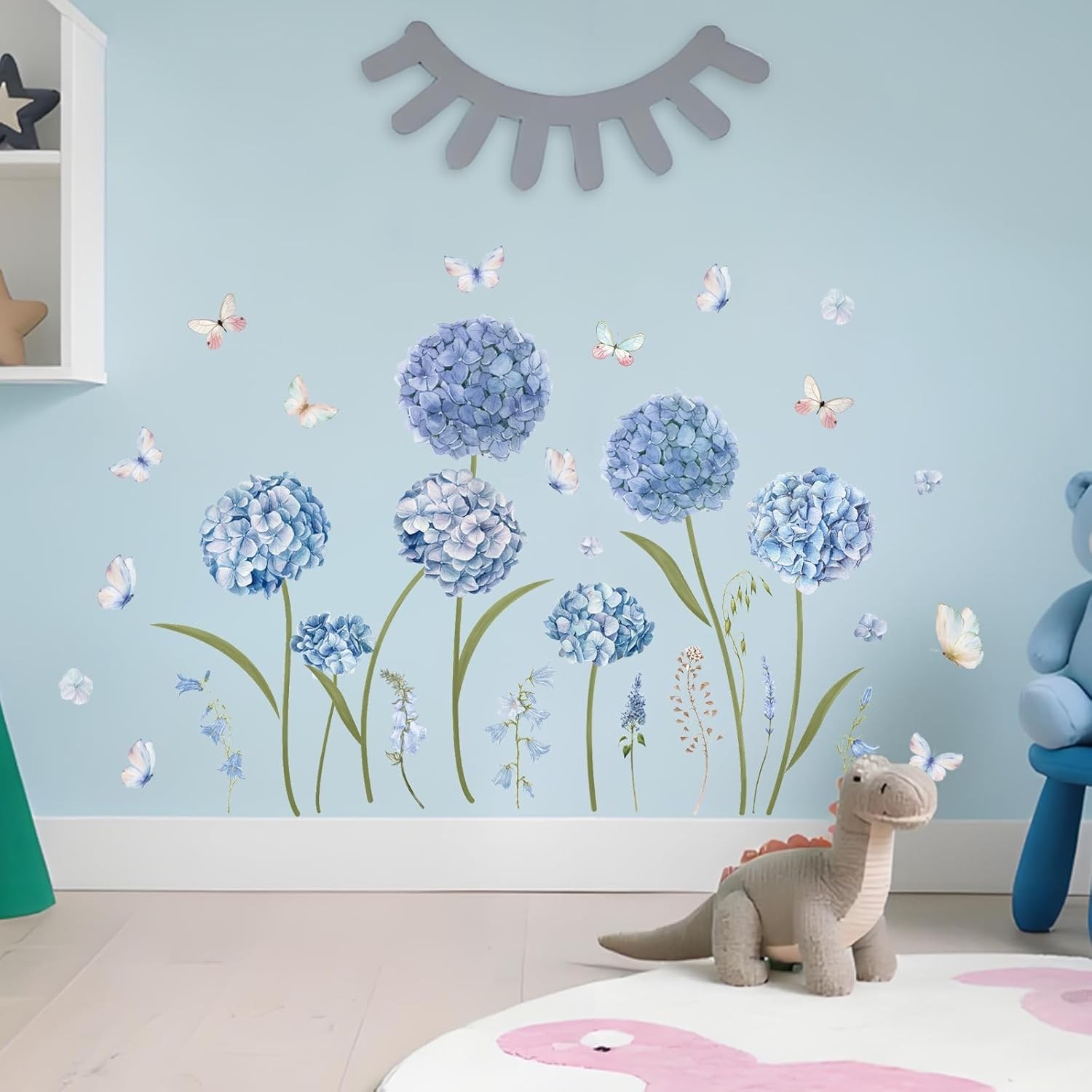 Minimalist Floral Wall Decals Line Art Flower & Leaf Wall Stickers Removable