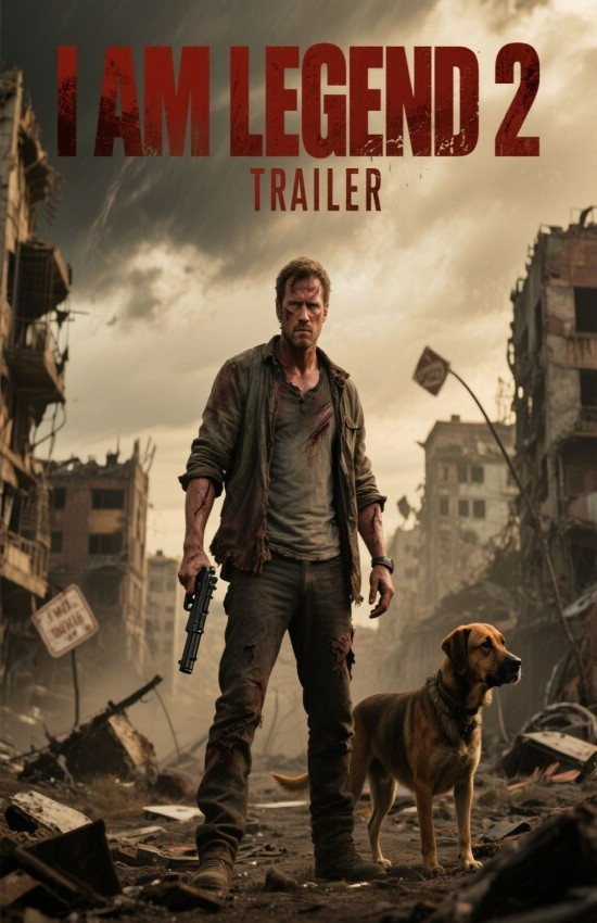 I AM LEGEND 2 Movie Wall Vinyl Decal Poster Print (Removable Adhesive)