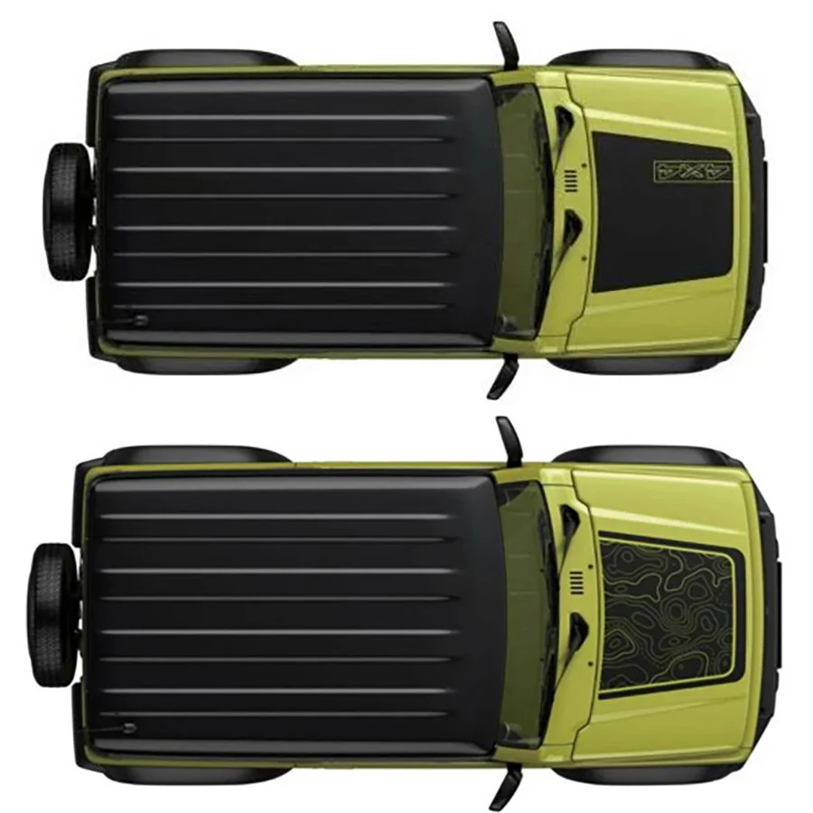 Aftermarket Matte Black 4×4 Off-Road Topo Map Hood Decal for Suzuki Jimny (2020–