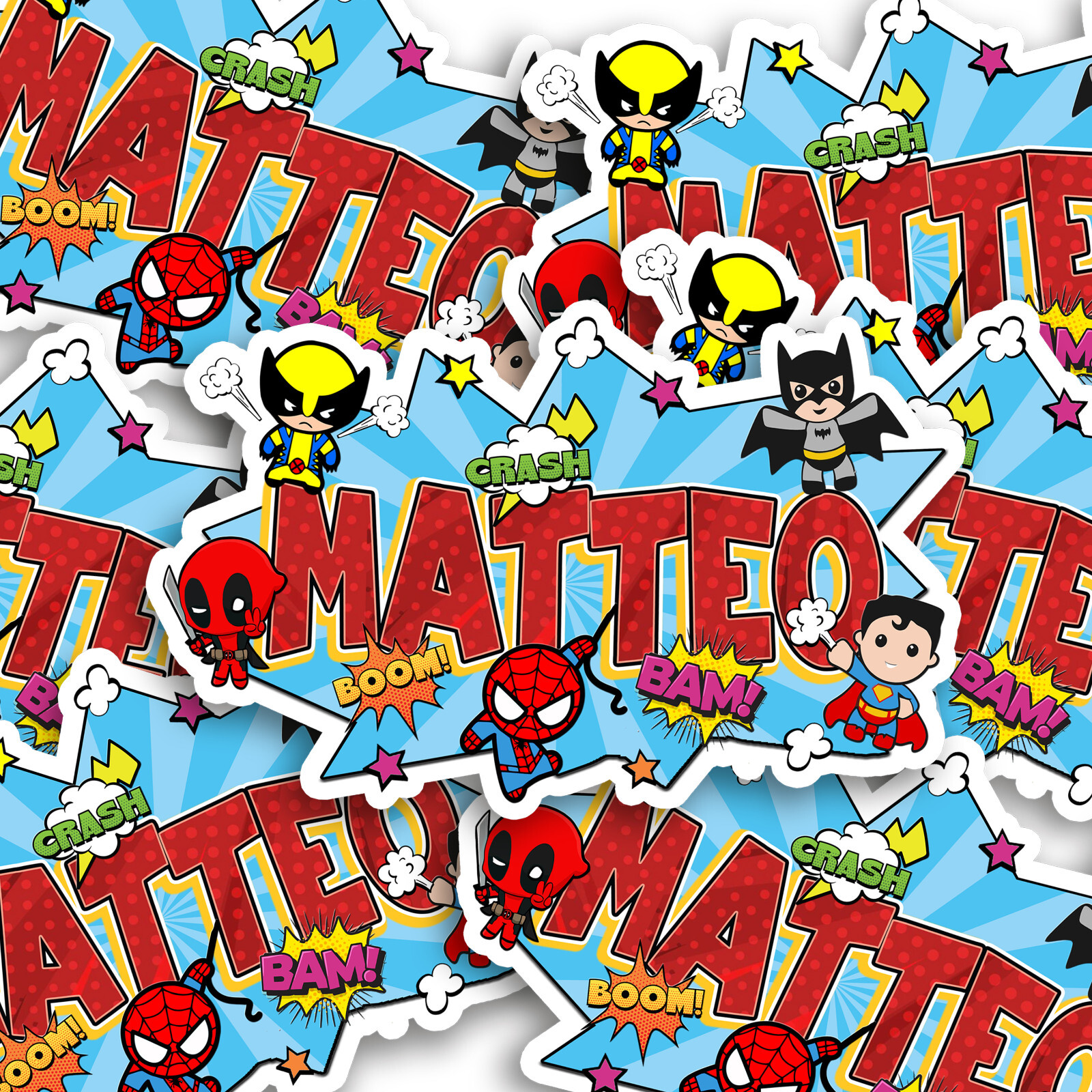 Custom Name Sticker · Vinyl · Personalized · Superhero Style · Cool Aesthetic