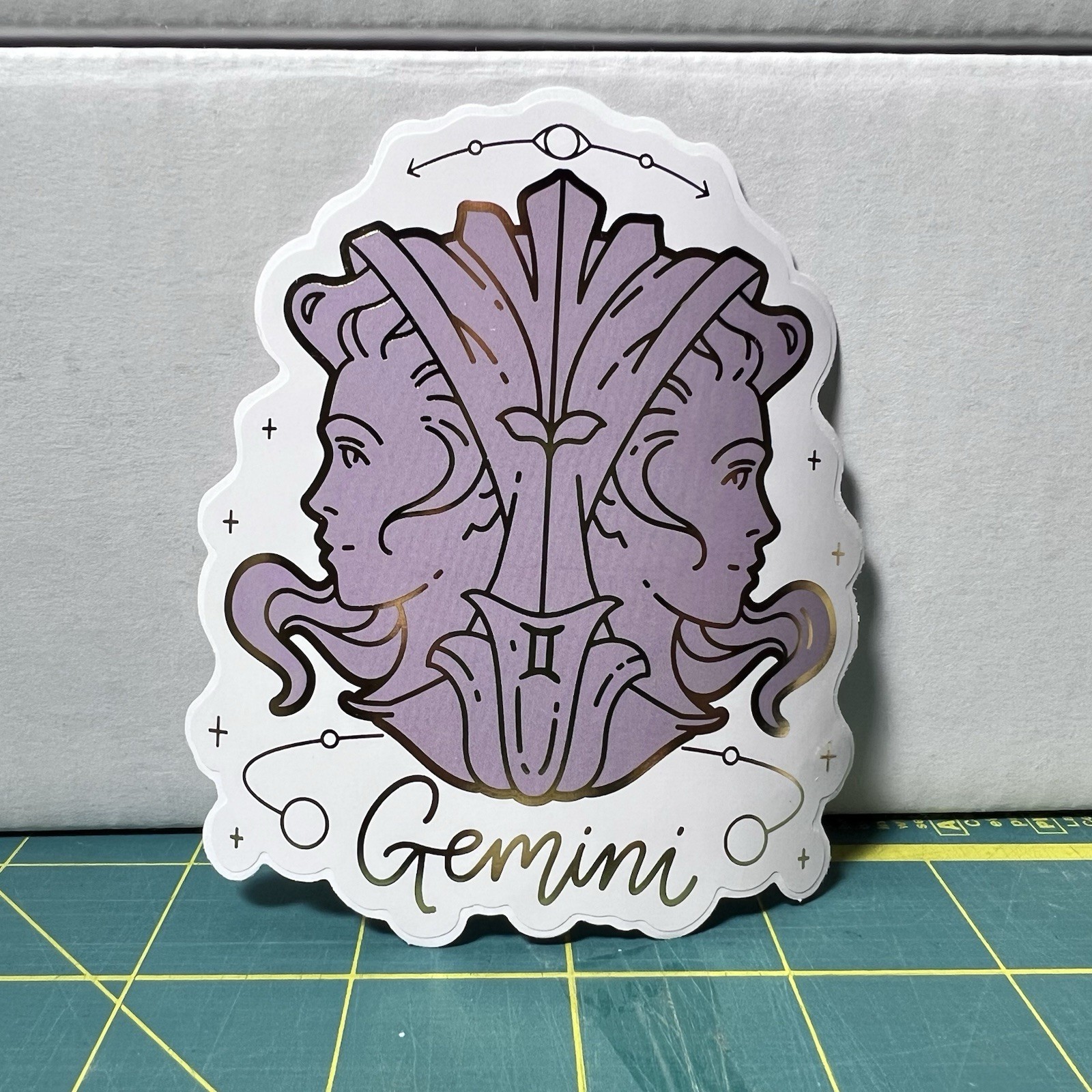 Gemini Vinyl Diecut Sticker UV Fade Resistant Dishwasher Safe 3.5” X 3.5”