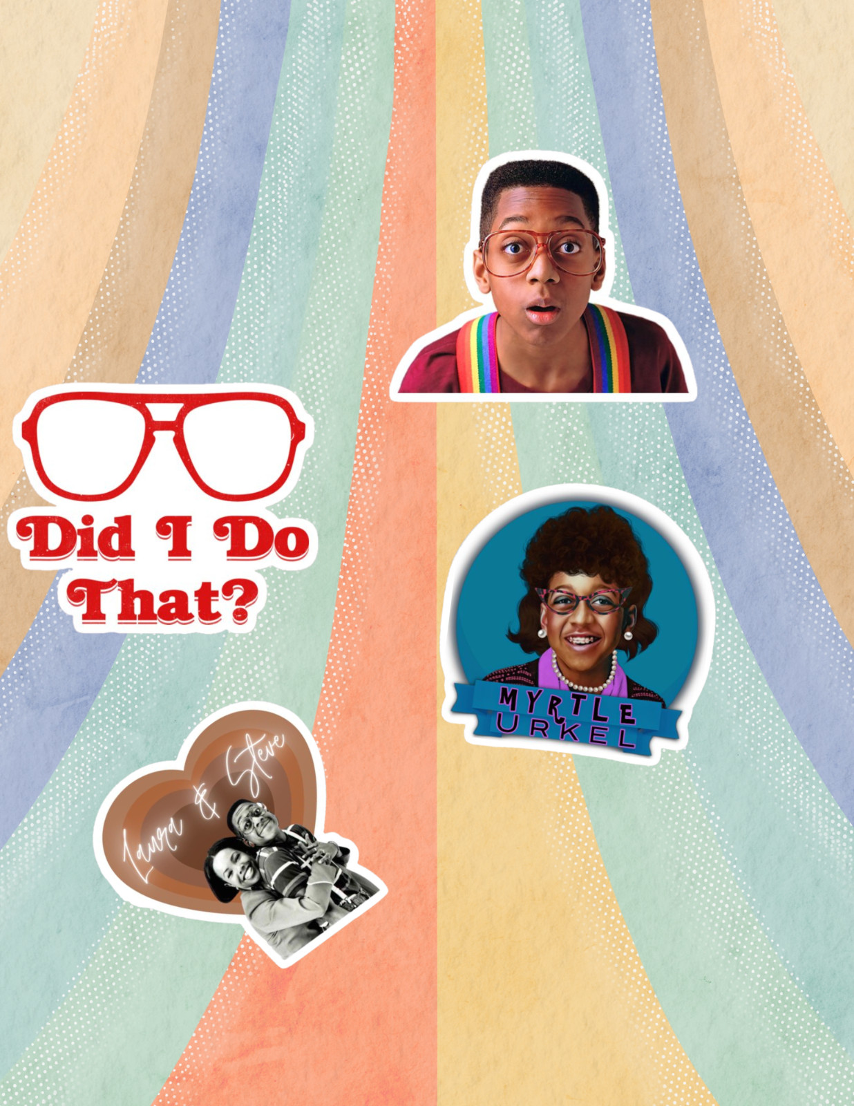 Family Matters Retro Tv 4pc Sticker Pack