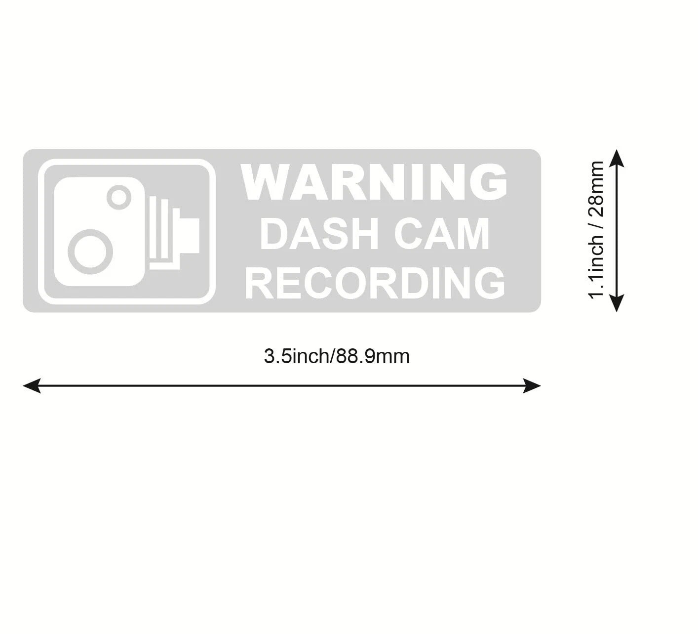 3.5×1.1 inch 5pcs Clear White Warning Dash Cam Recording Sticker, Use Inside,…