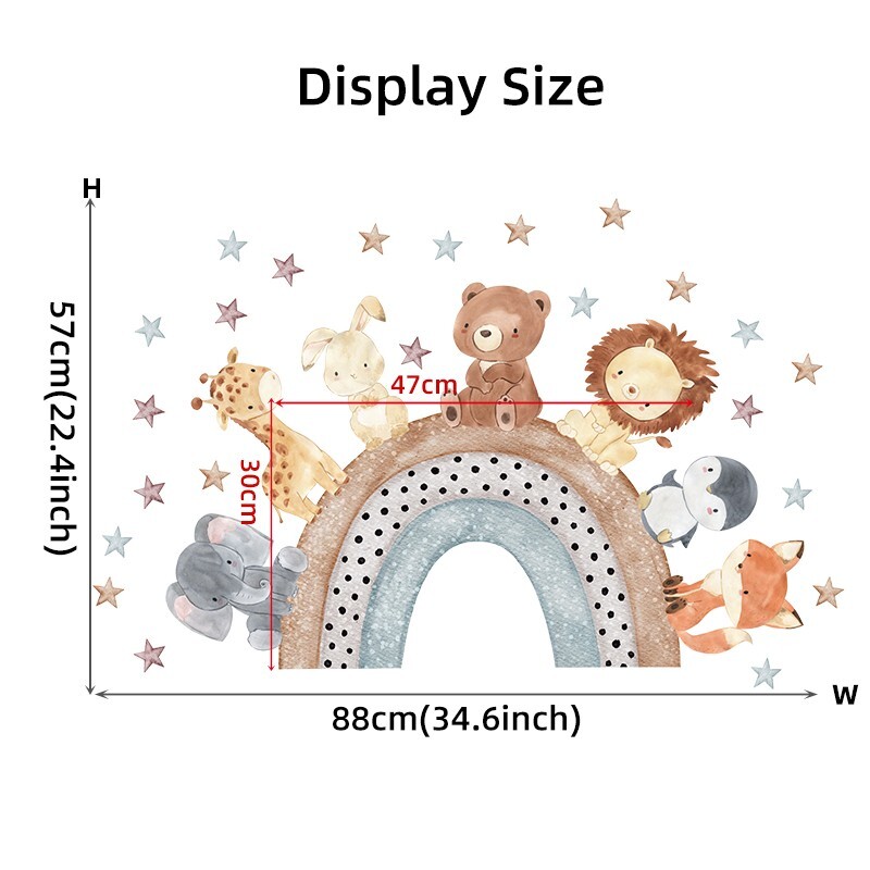 Animal waterproof Wall Sticker Vinyl Decal Decor Removable nursery Kids Art Baby