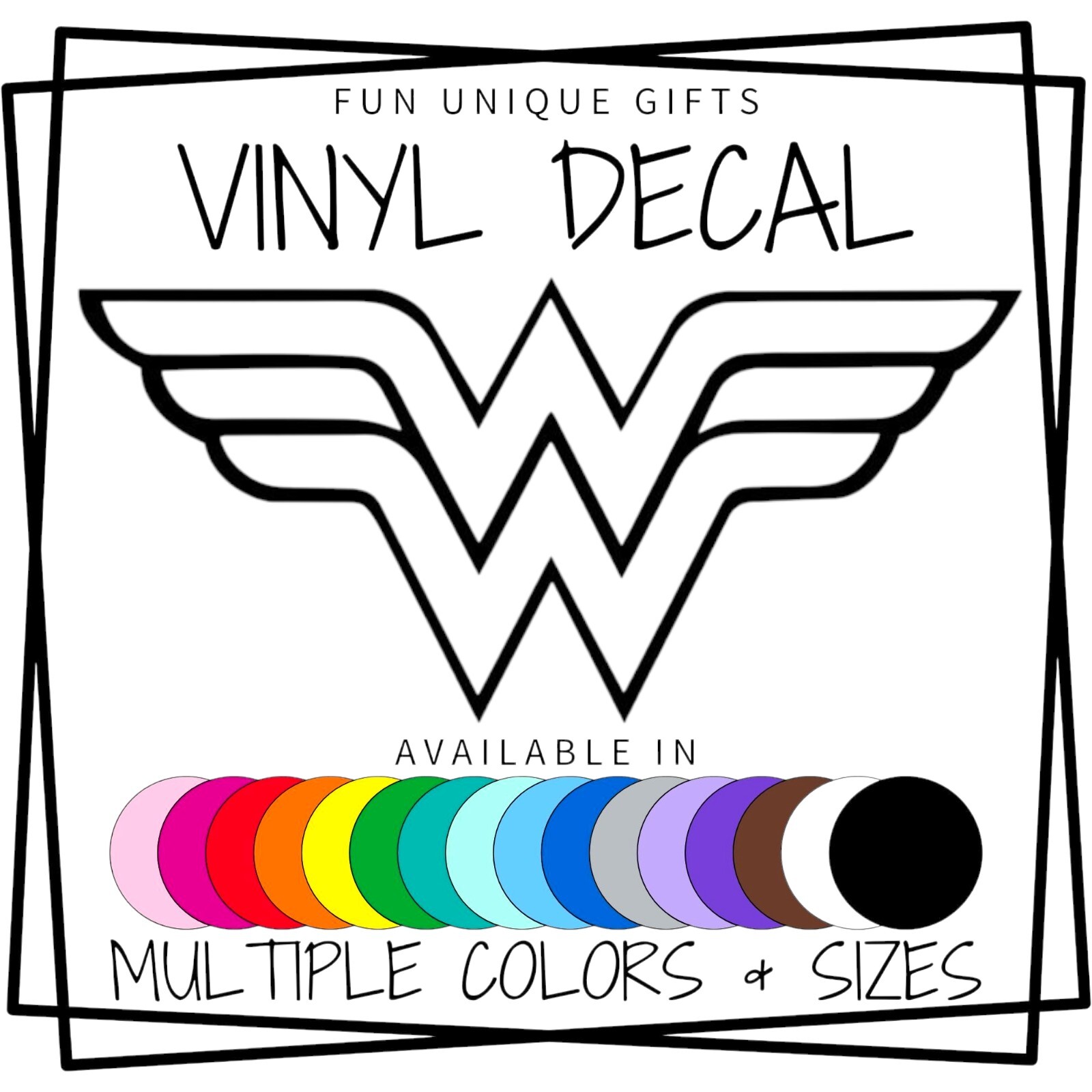 Wonder Woman Vinyl Decal Sticker -Multiple Colors & Sizes- FREE SHIPPING