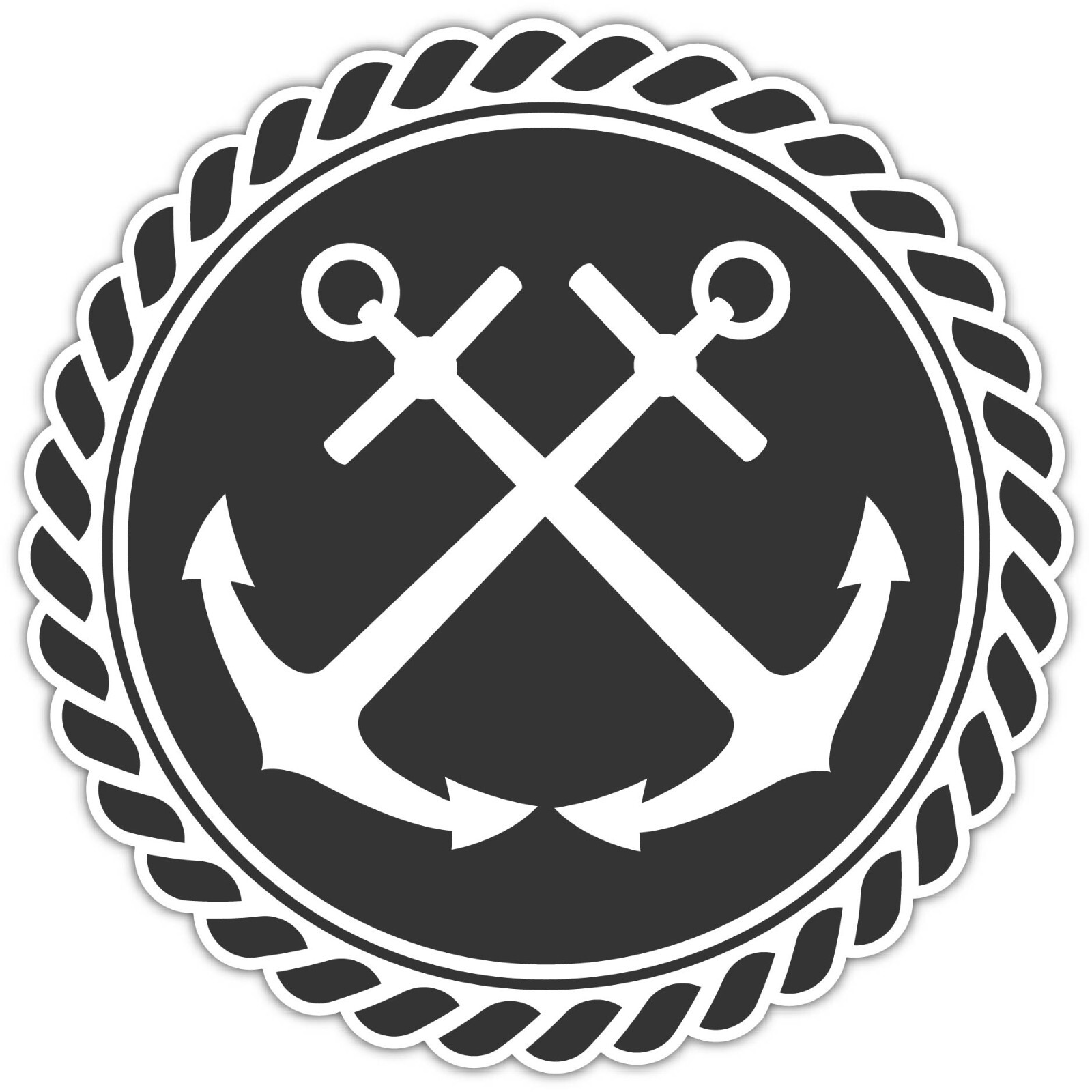 Navy Themed Crossed Anchors Nautical Vinyl Sticker Decal Cornhole Wall Boat Car