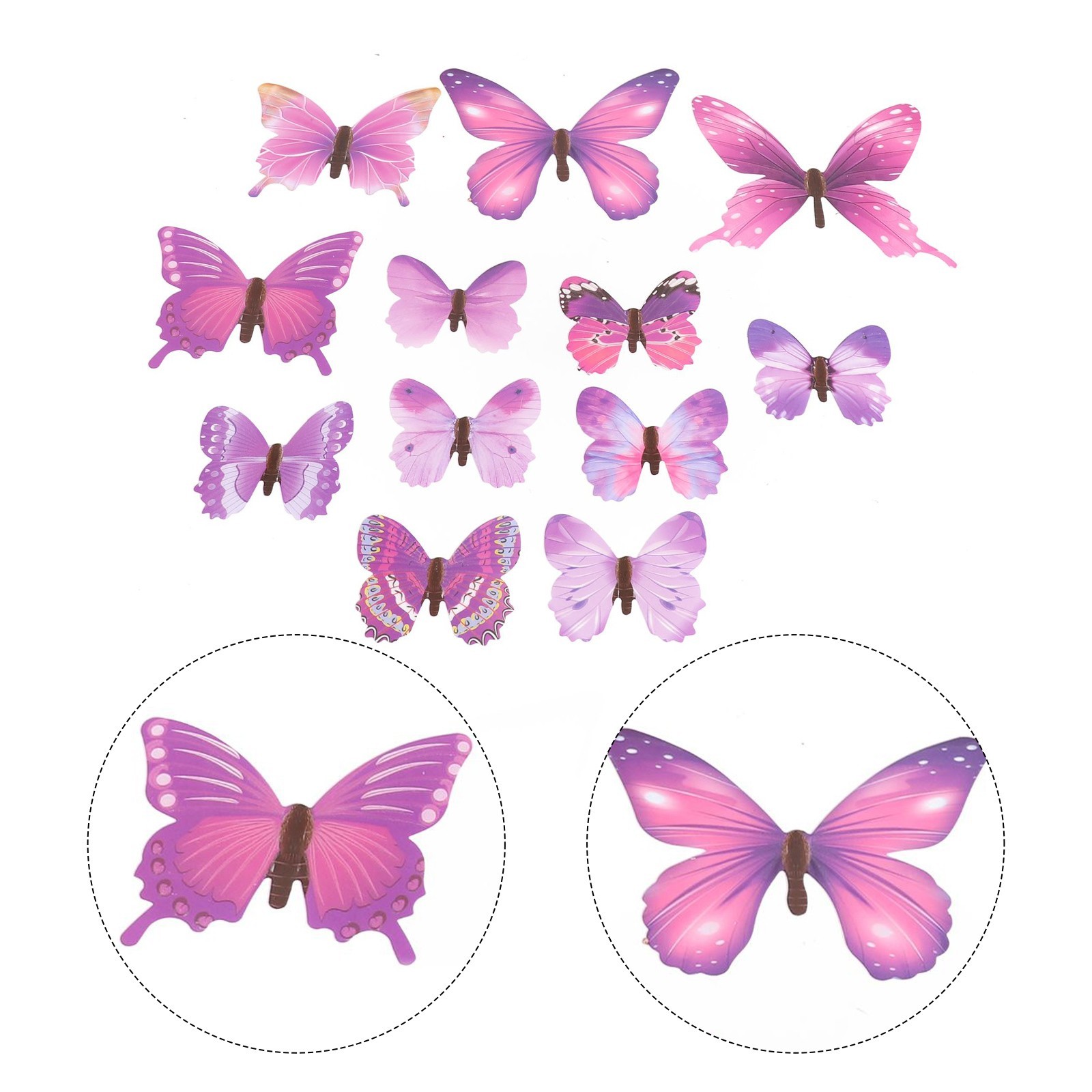 3D Stickers Three-dimensional Luminous Simulation Butterfly Luminous Sticker/PVC