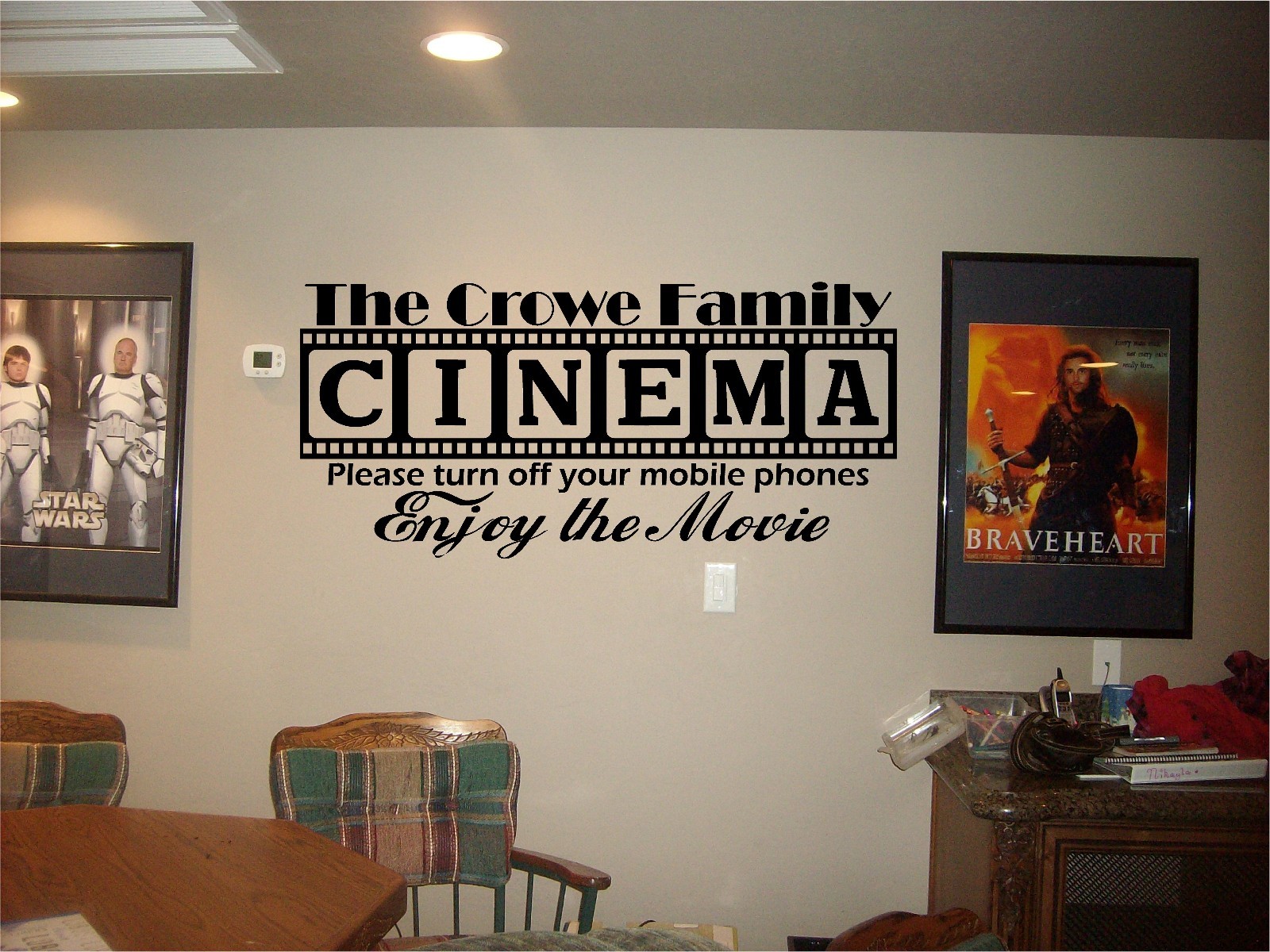 Cinema Theatre customized sign home movie theater vinyl wall decor mural decal
