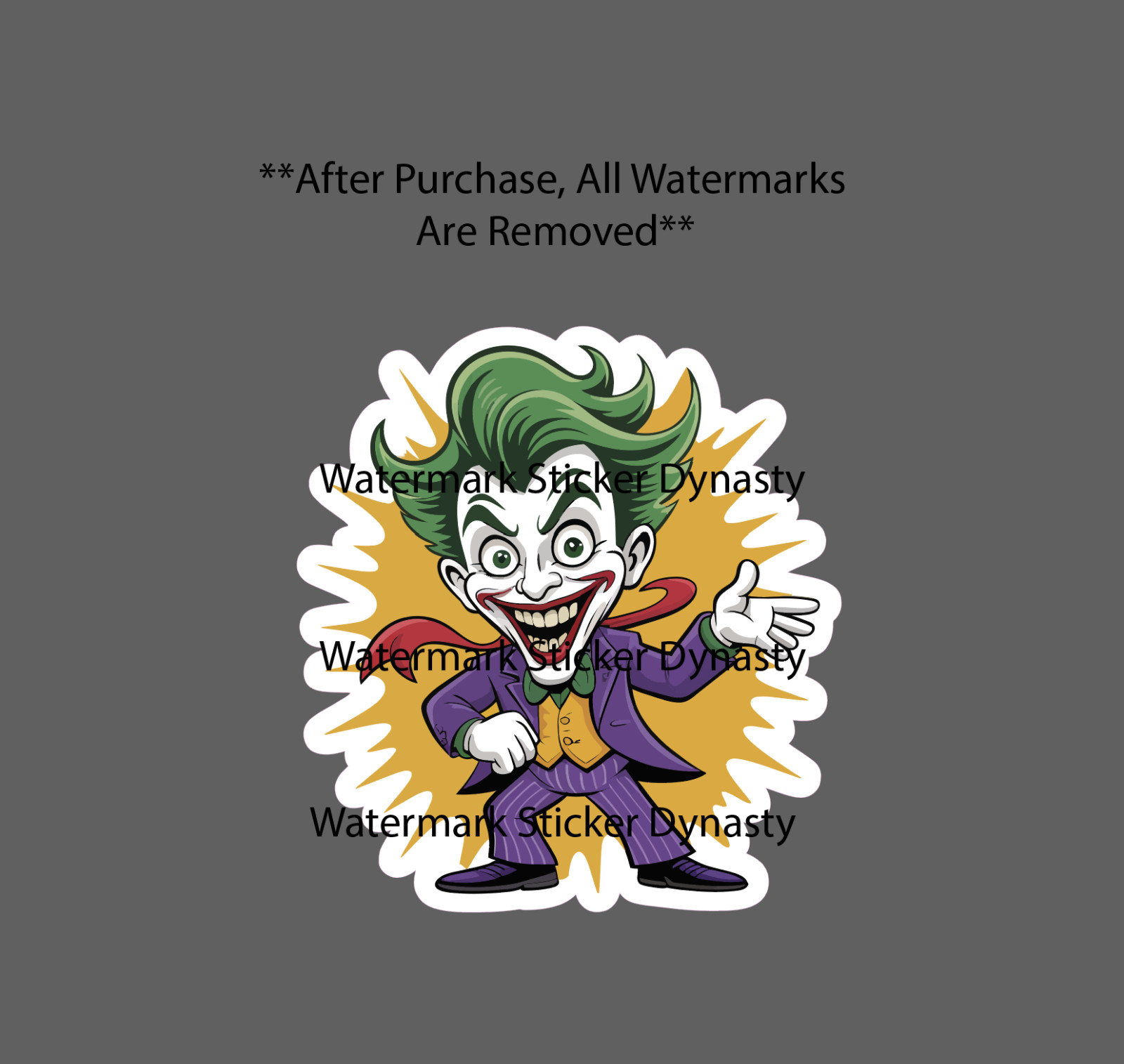 Joker Cartoon Sticker Waterproof Decal Movie Film Comic Book Villain Gift NEW