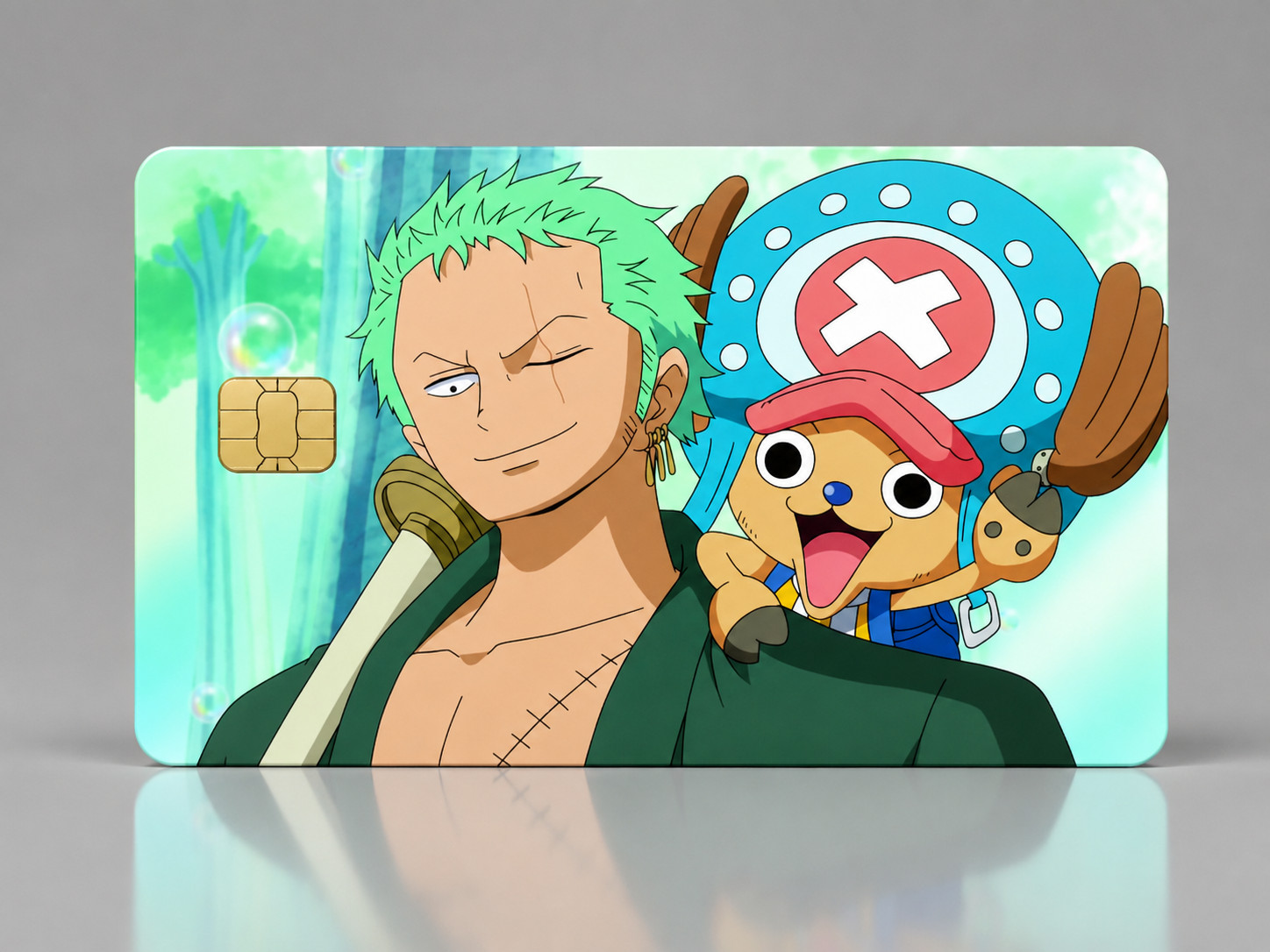 Cute One Piece Zoro Chopper Forest Scene Debit Card Credit Card Skin