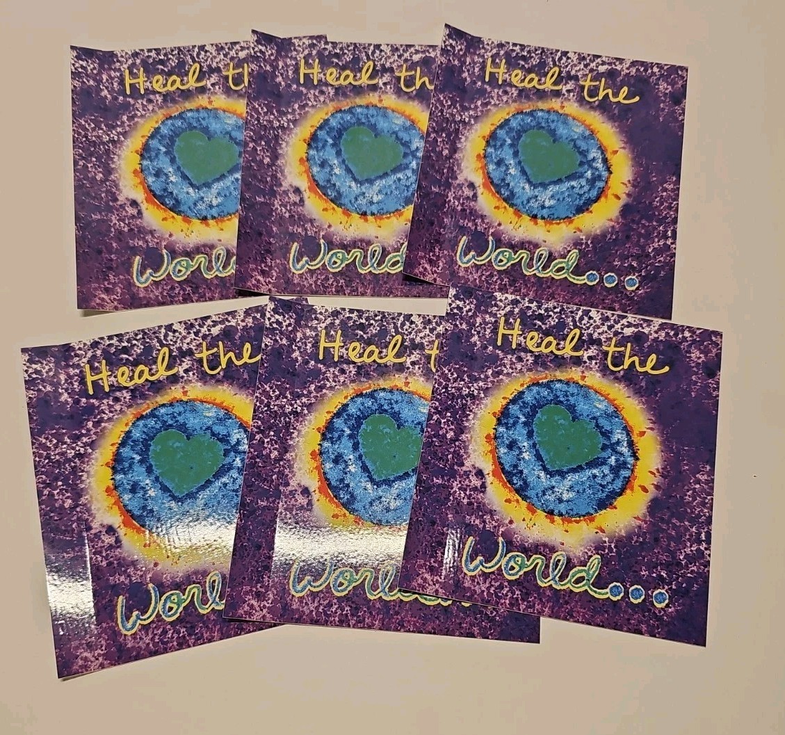 Lot of 6 PENZEYS Heal the World Bumper Stickers