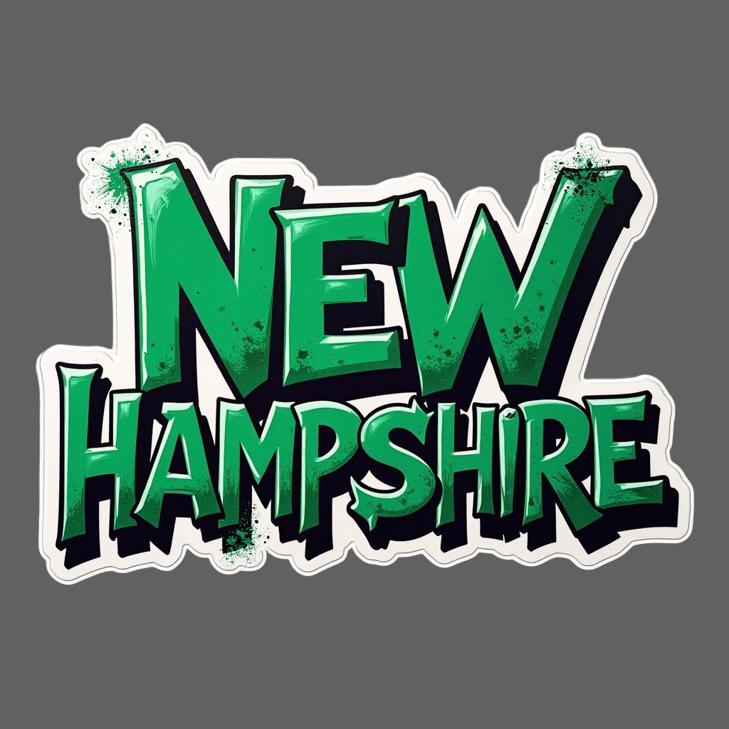 New Hampshire Bold Lettering Sticker Vinyl Decal State Typography Art