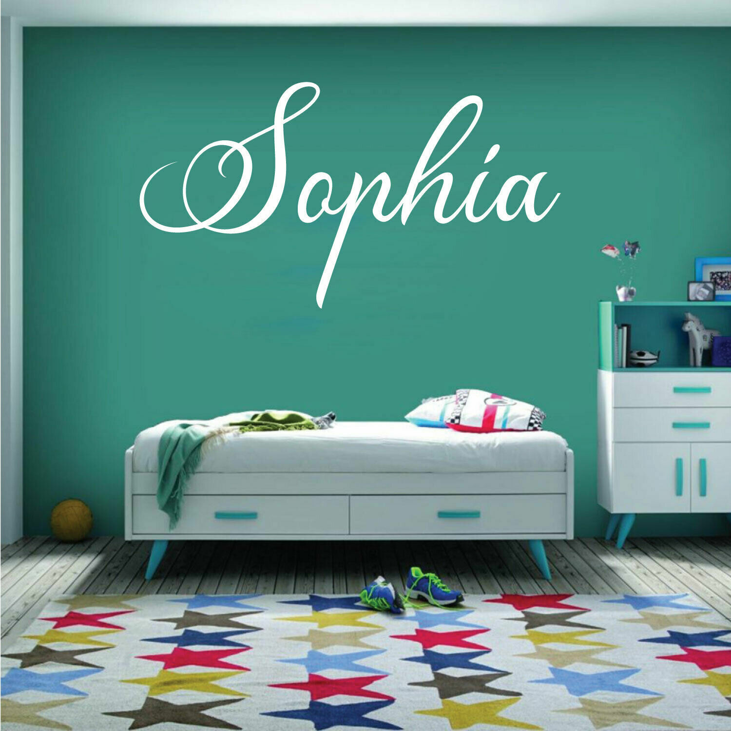Custom Name Nursey Baby Boy Wall Decal Vinyl Sticker Bedside Decals