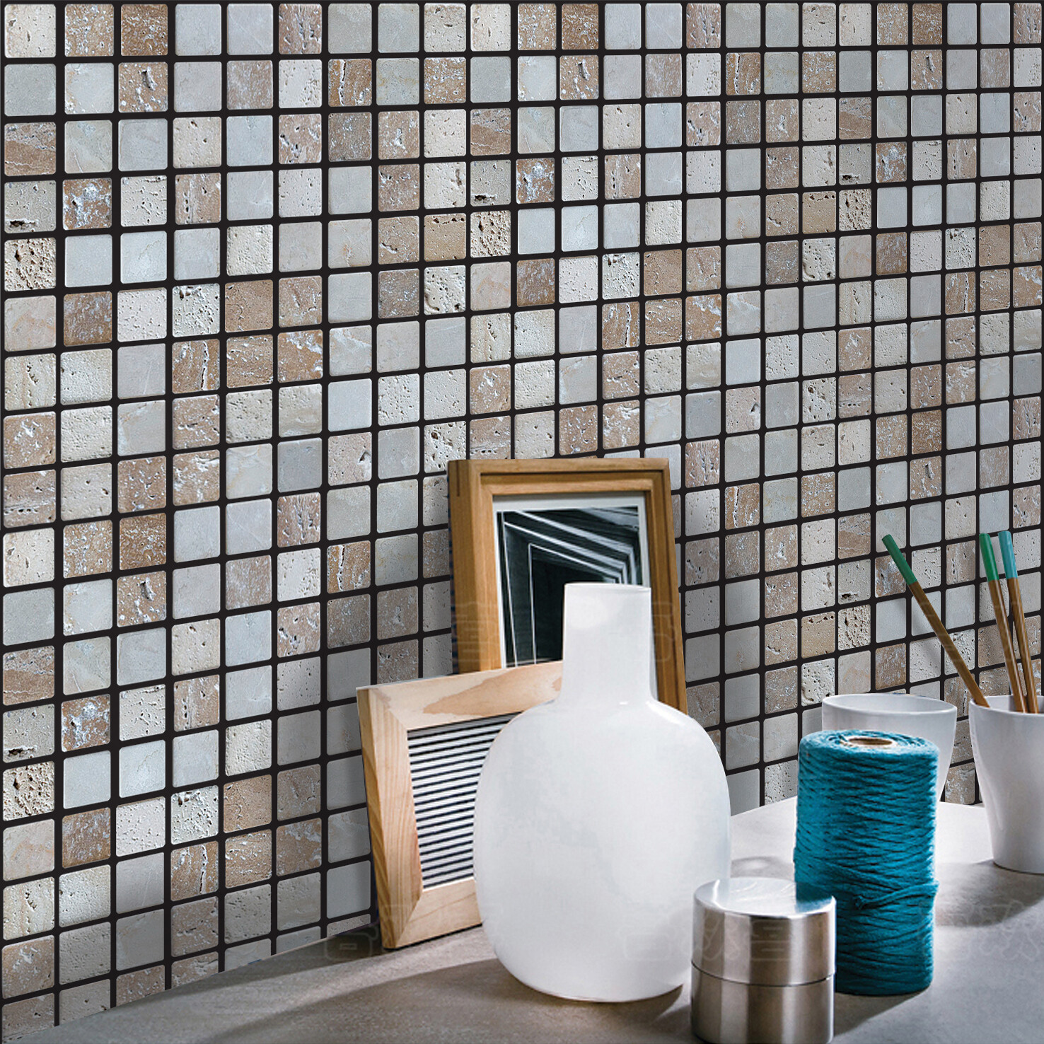 12"x12" 10Pcs 3D Wall Sticker Tile Brick Panel Self-adhesive Wall Waterproof PVC