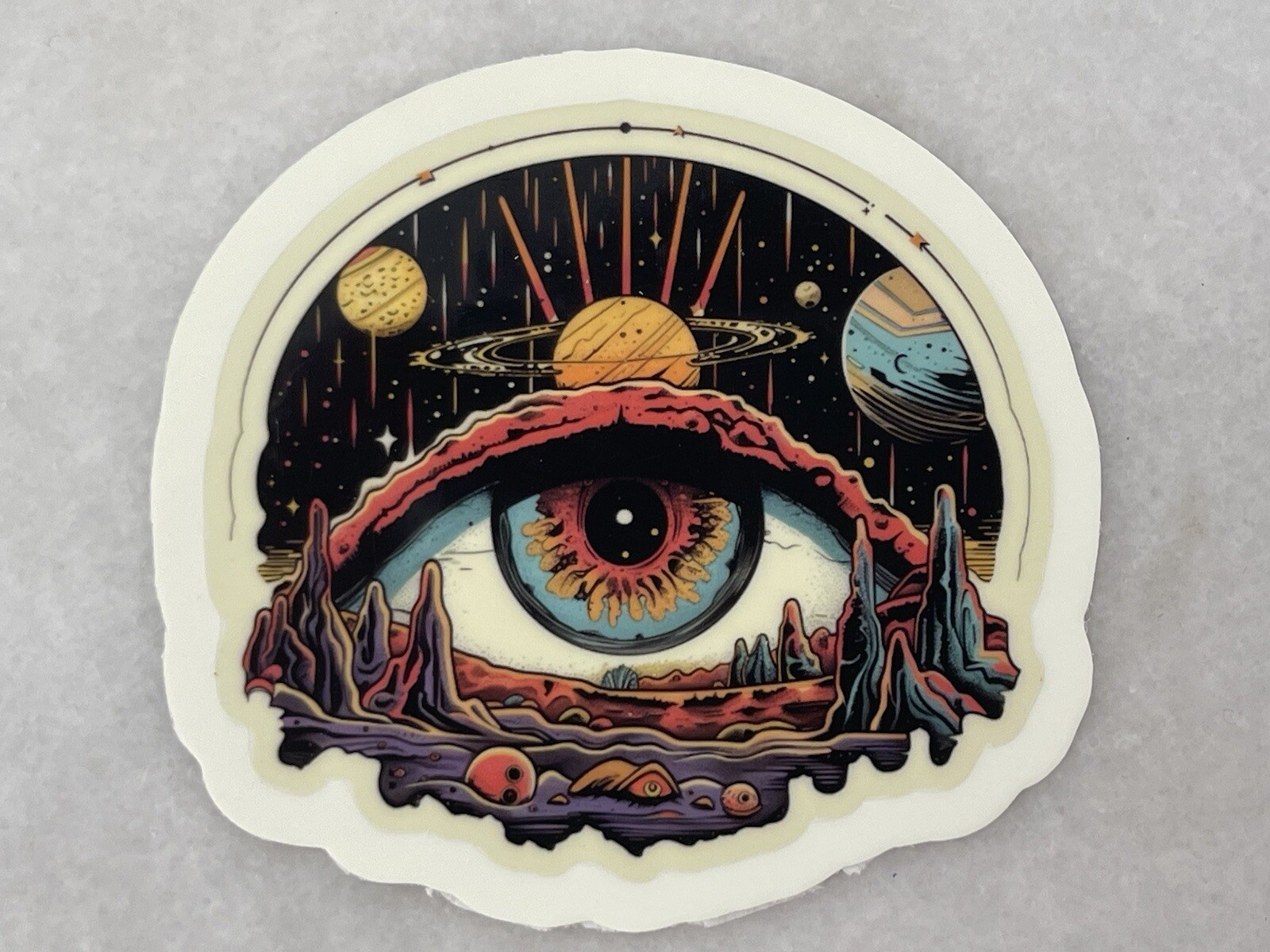 Other Worlds Glow in the Dark Stickers Sci-Fi Fantasy Art Space Planets Laptop