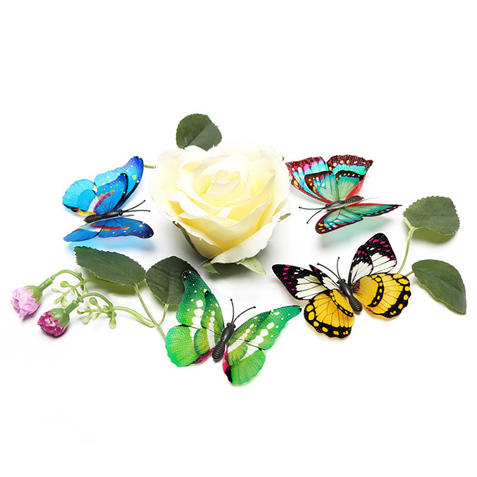 7cm 3D Mixed Color Double Layer Butterflies With Magnet Home Decoration Stickers