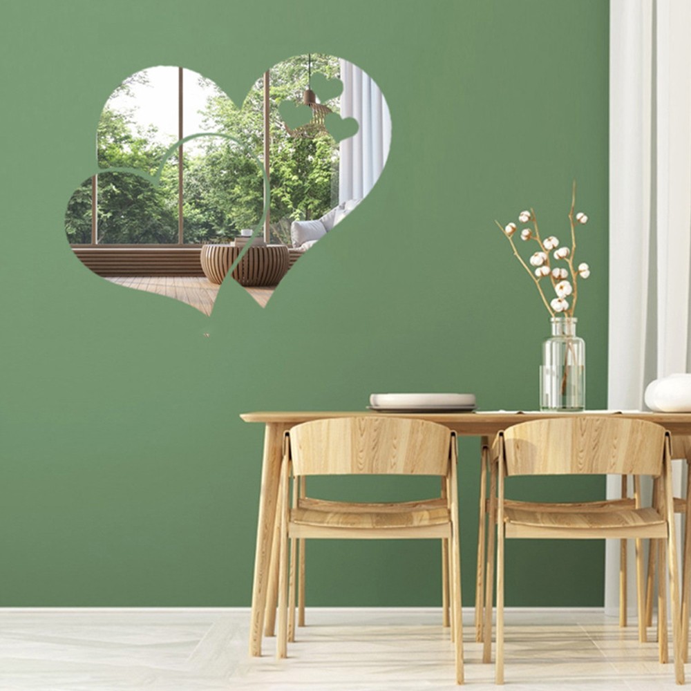 3D Love Hearts Mirror Wall Sticker Decor Removable DIY Home Room Art Mural Decal