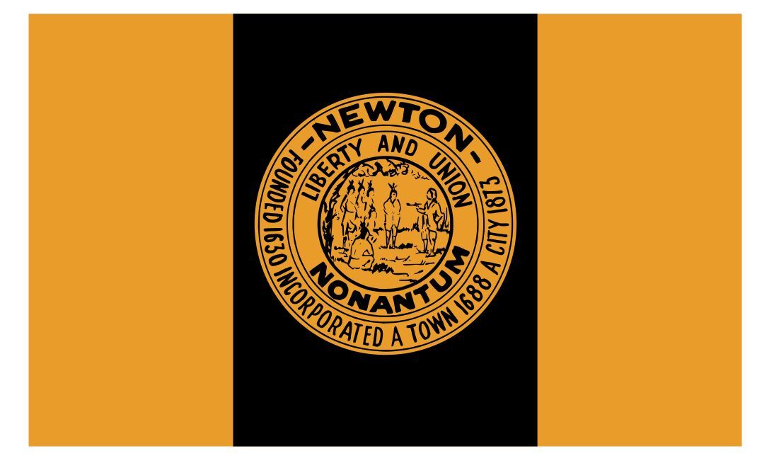 Newton Massachusetts Flag Sticker Decal F797