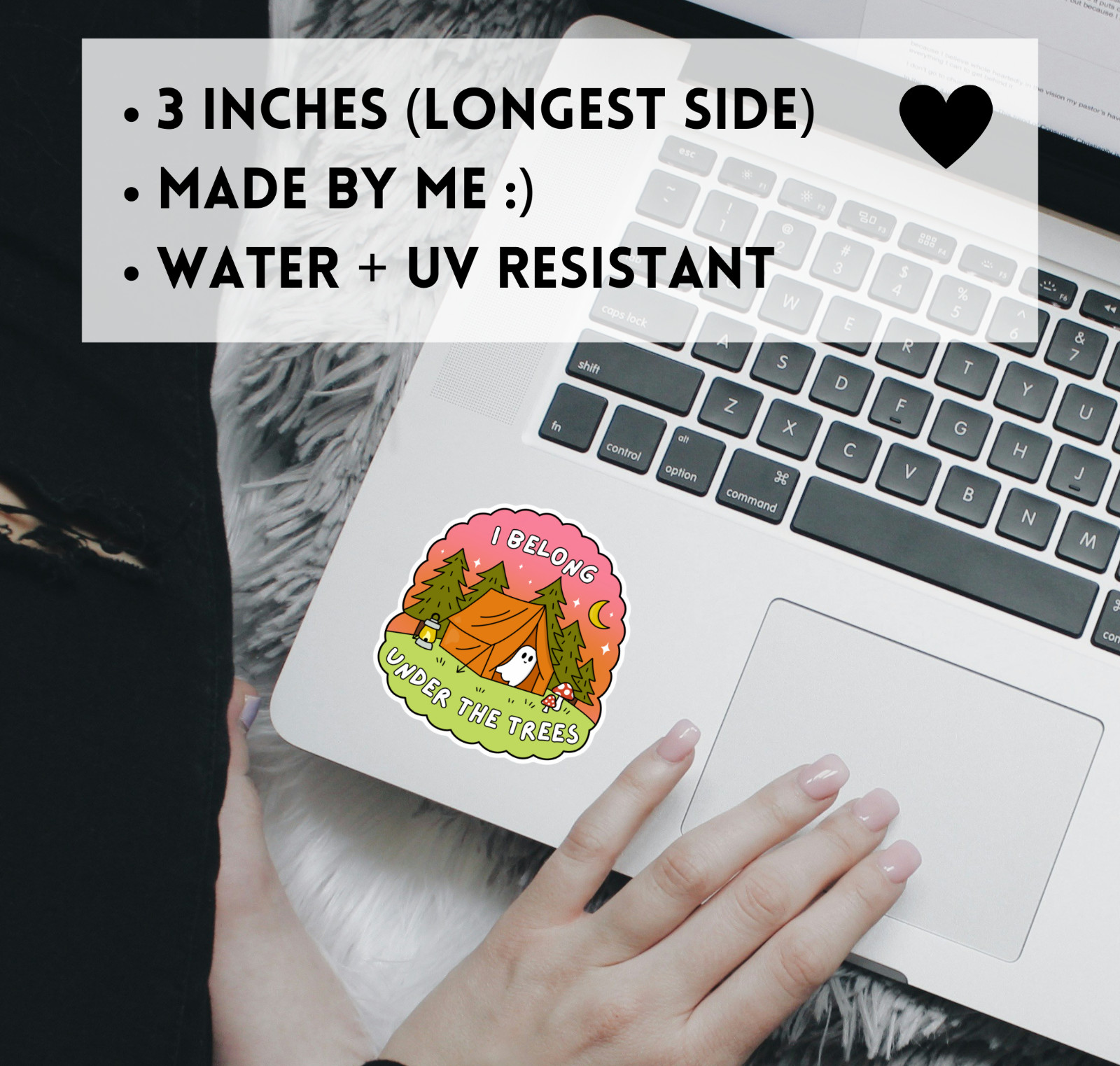 Spooky Nature Ghost Vinyl Sticker | Outdoor Camping Laptop & Water Bottle Decal