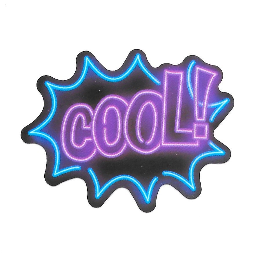 COOL Neon Sticker Die Cut Vinyl Decal Pop Art Speech Bubble Rad Laptop Journal