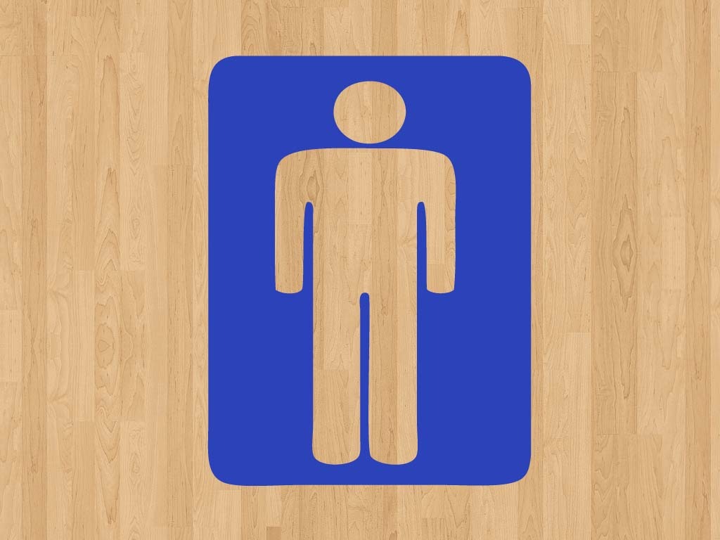 Restroom / Bathroom Men's Women's Sign Vinyl Sticker Decal (2 stickers) 6"h ea.