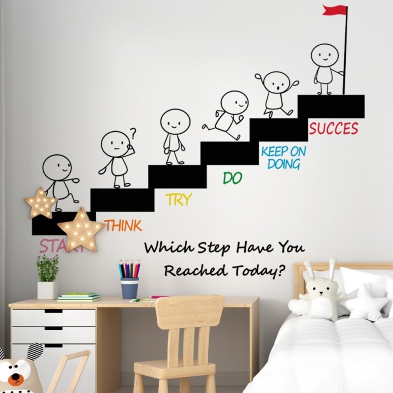 PVC Classroom Decoration Wall Sticker Motivational Text Quote Office Decal