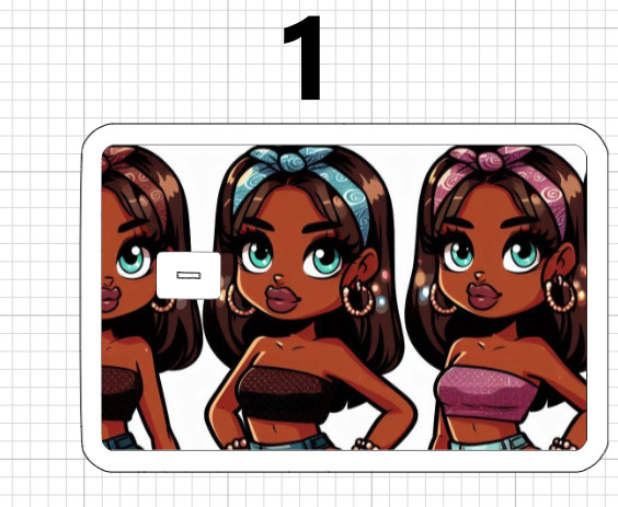 Sexy Black Girl Credit Debit ATM Card Skin Stickers African American Queen Retro