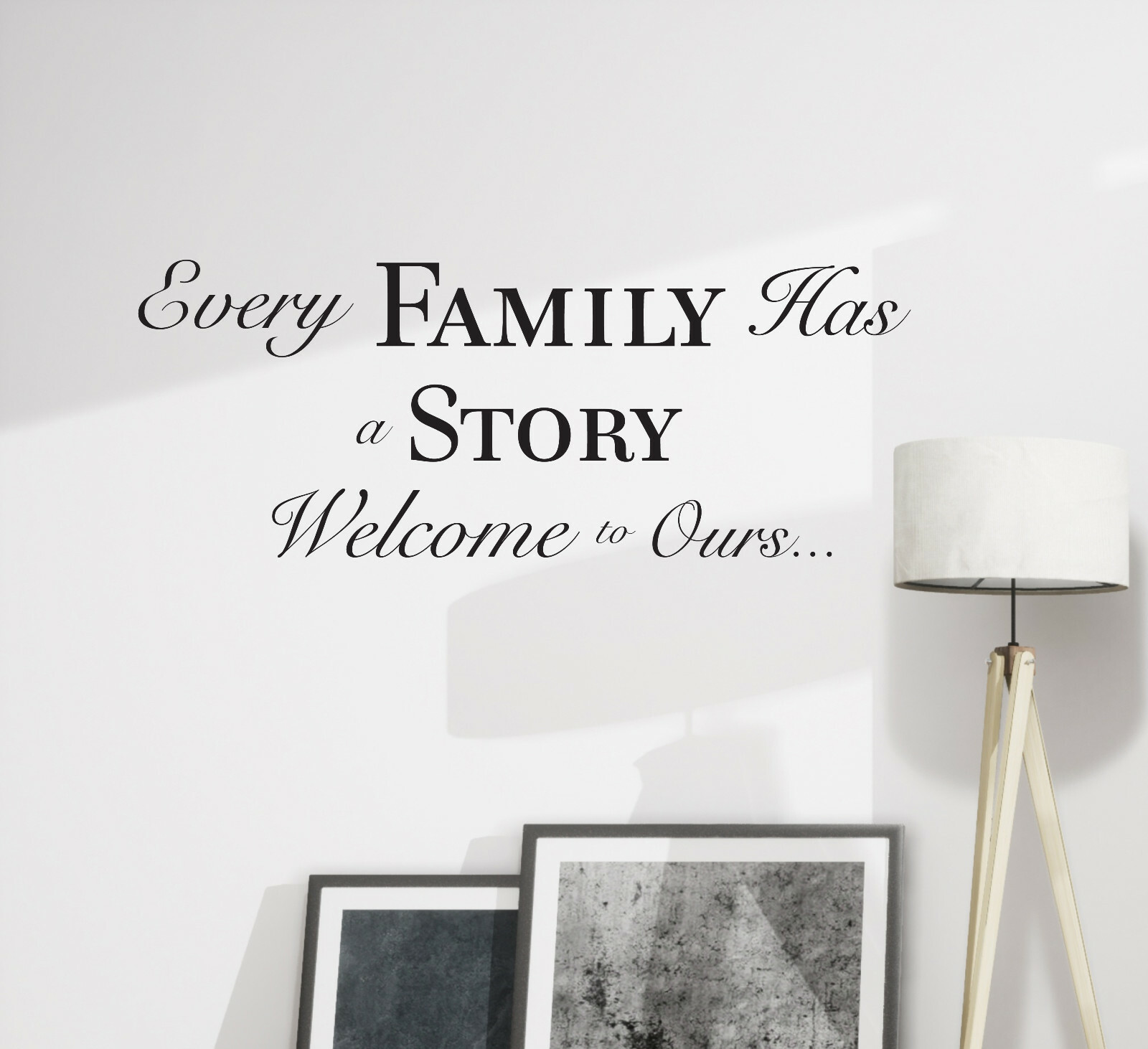 Wall Decal inspirational Quote Family Story Welcome Vinyl Decor Black gz448